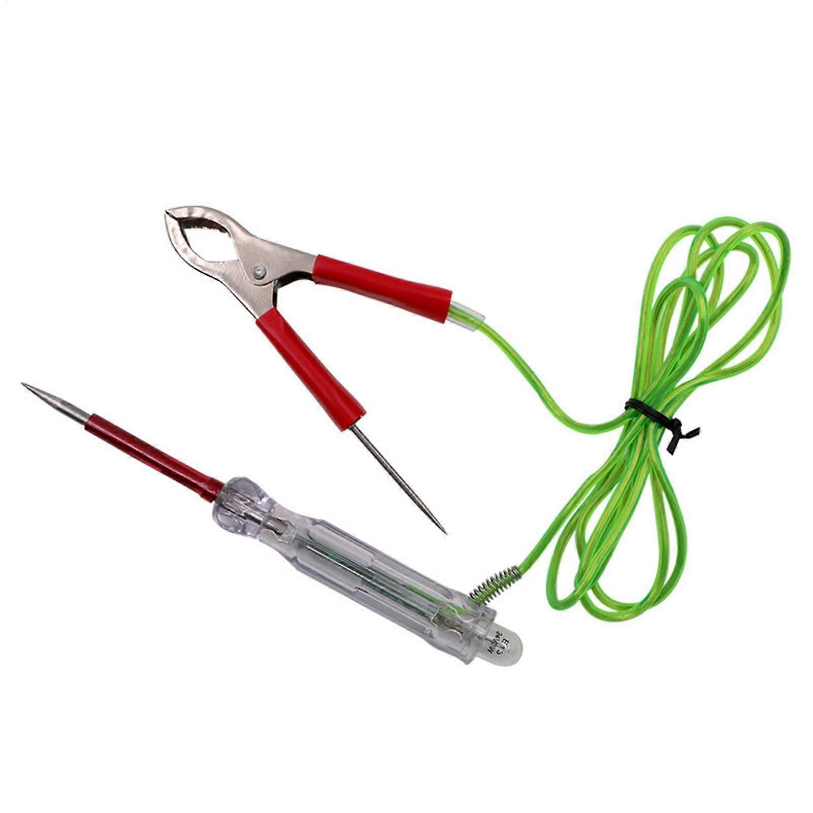 Circuit Tester 6V-24V DC LED Test Light With Switch Alligator Clamp Two Sharp Steel Probes Car Truck Cable Tester