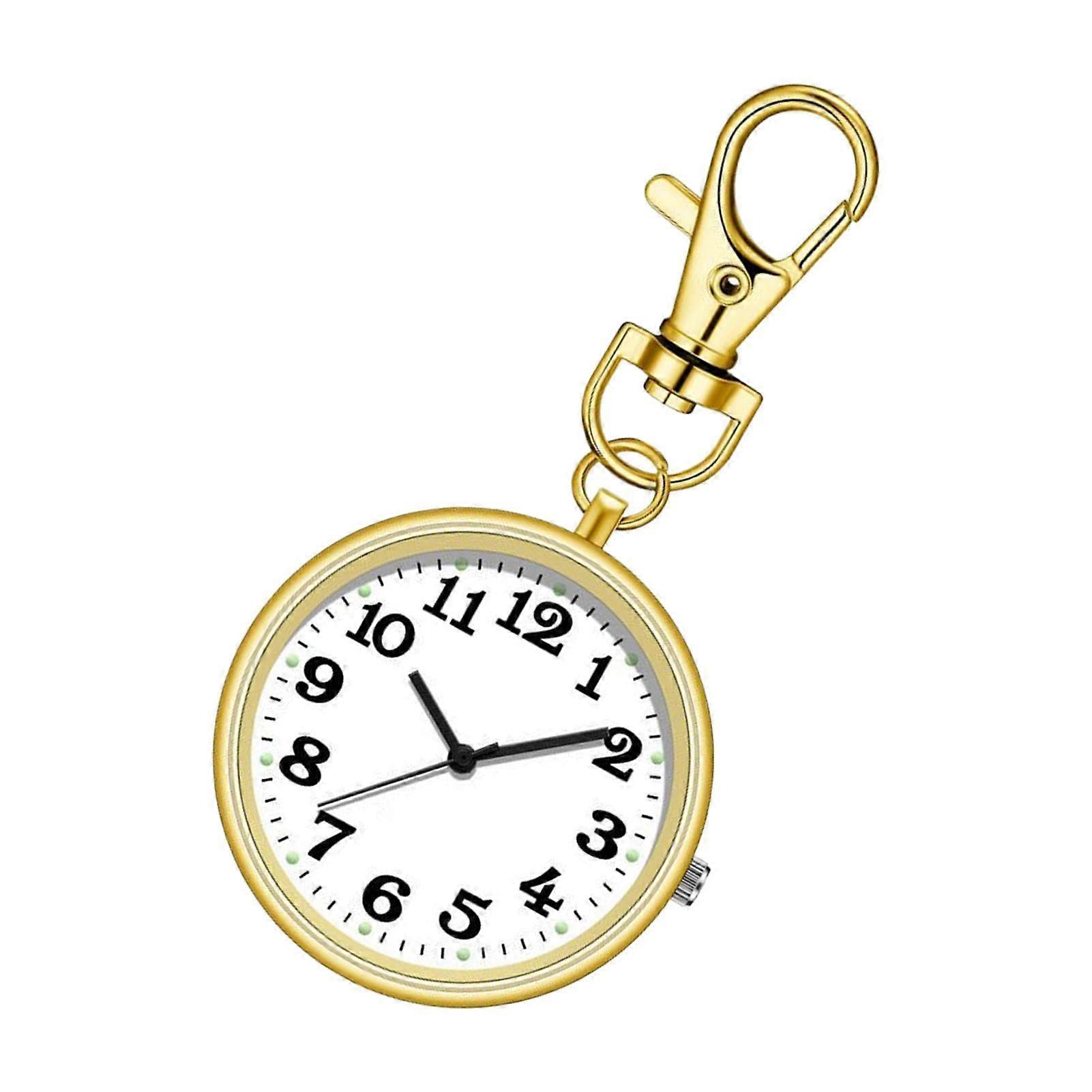 Clip Backpack Watch Key Buckle with Stylish Pendant Design  Gold