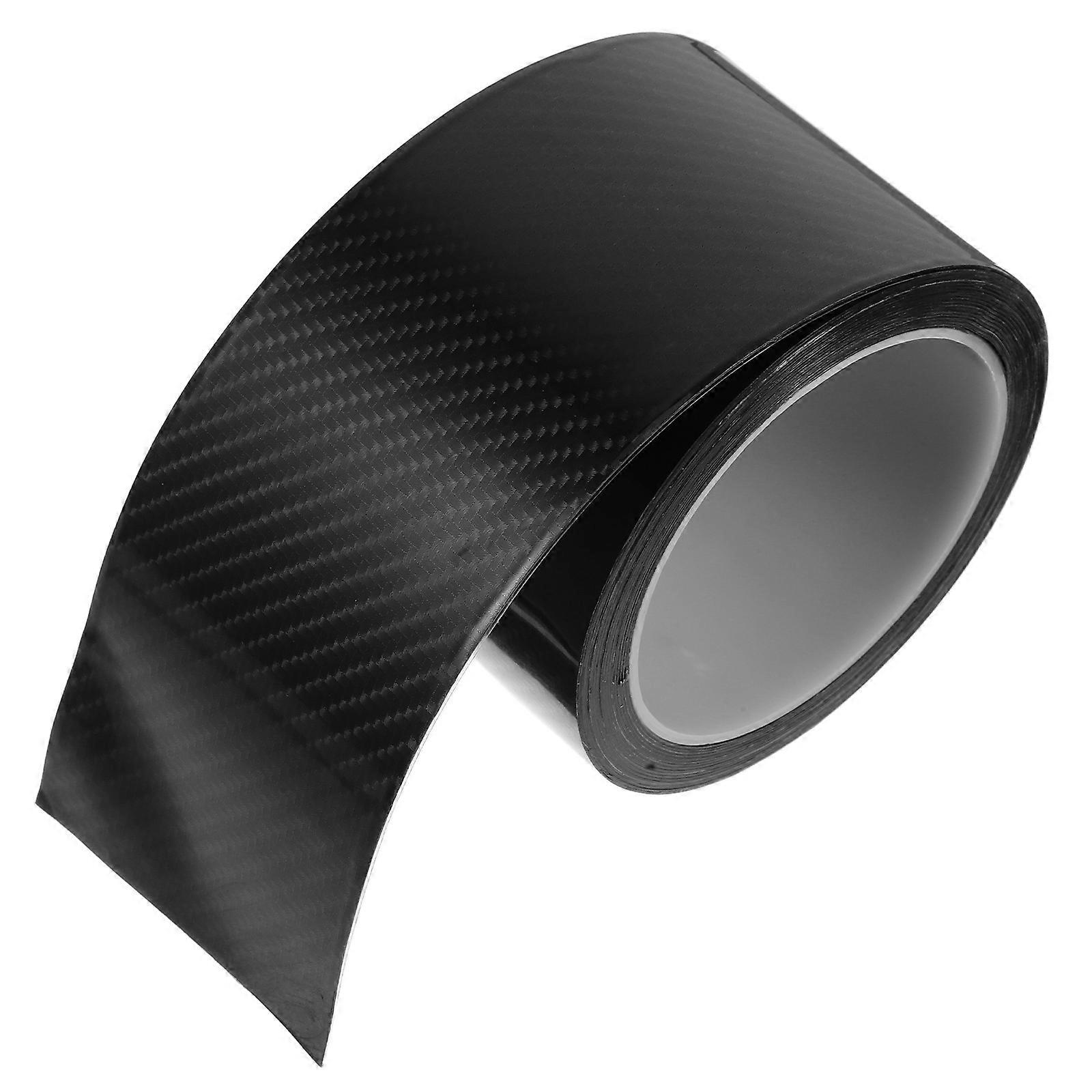 Durable Automotive Wrap Film Carbon Fiber Scratch Sticker for Door Sills Trunk Bumpers and Edges Self Adhesive Black Roll