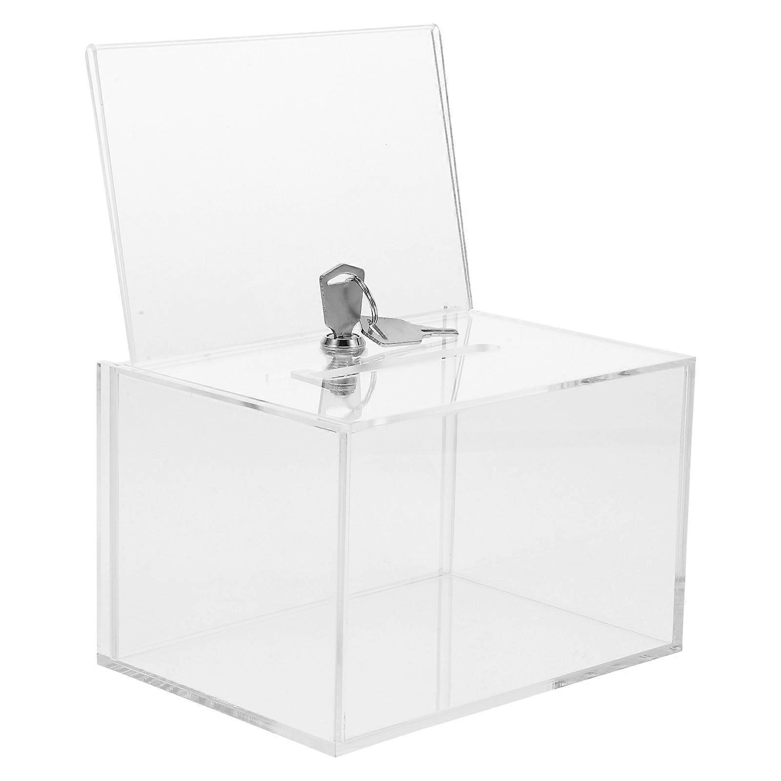 Exhibitions Donation Box Fundraising Box Transparent Color Iron Material Mail Storage 1Pcs