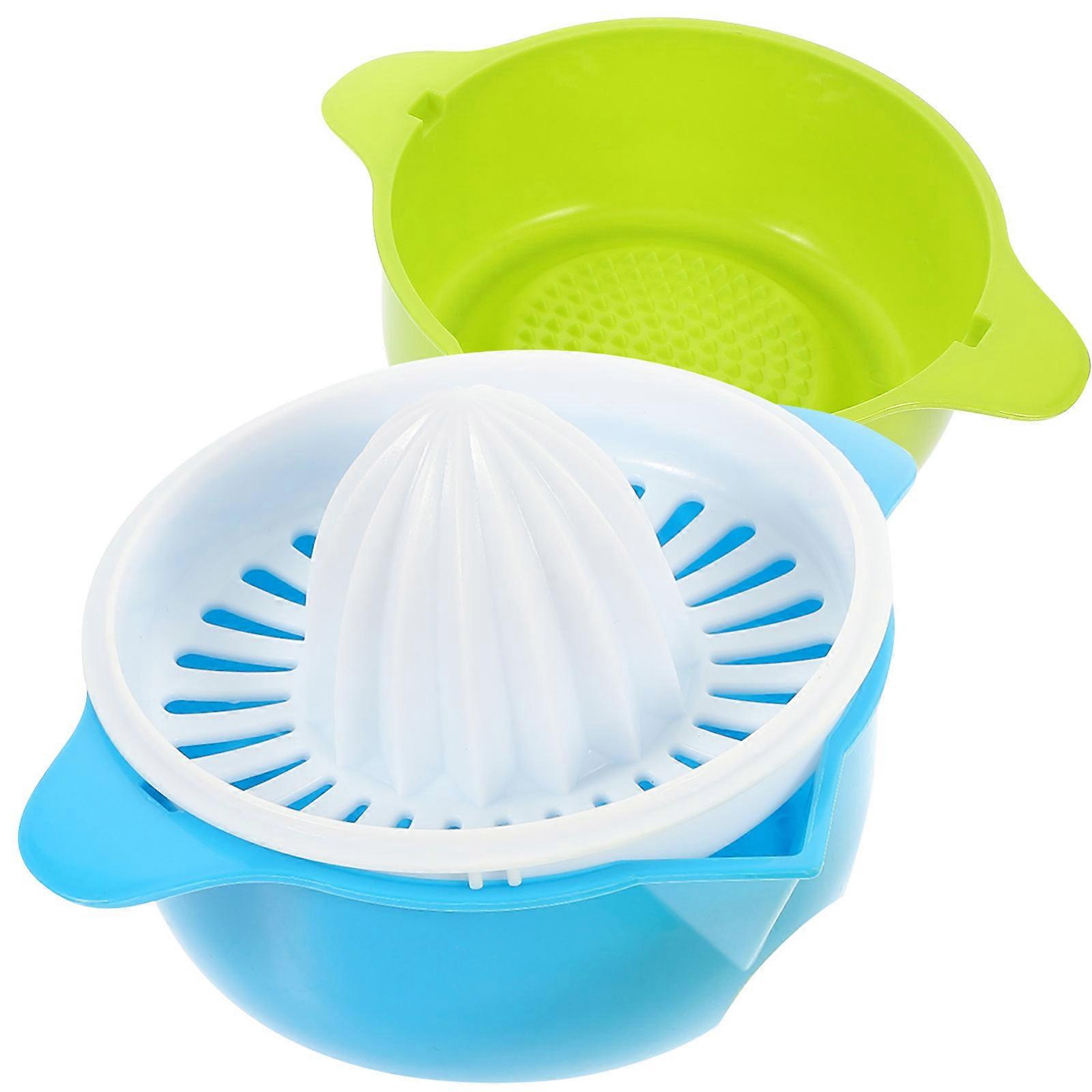 Manual Fruit Juicer for Home Use Compact Plastic Light Green Easy to Clean with Unique Filter Hole