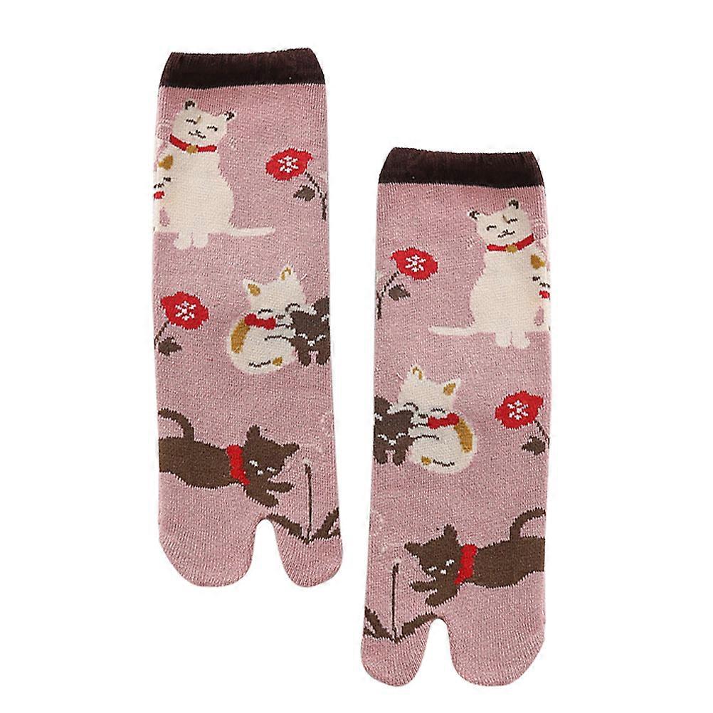 Cotton Two-Toe Socks Absorb Sweat Split Toes Design 1Pair