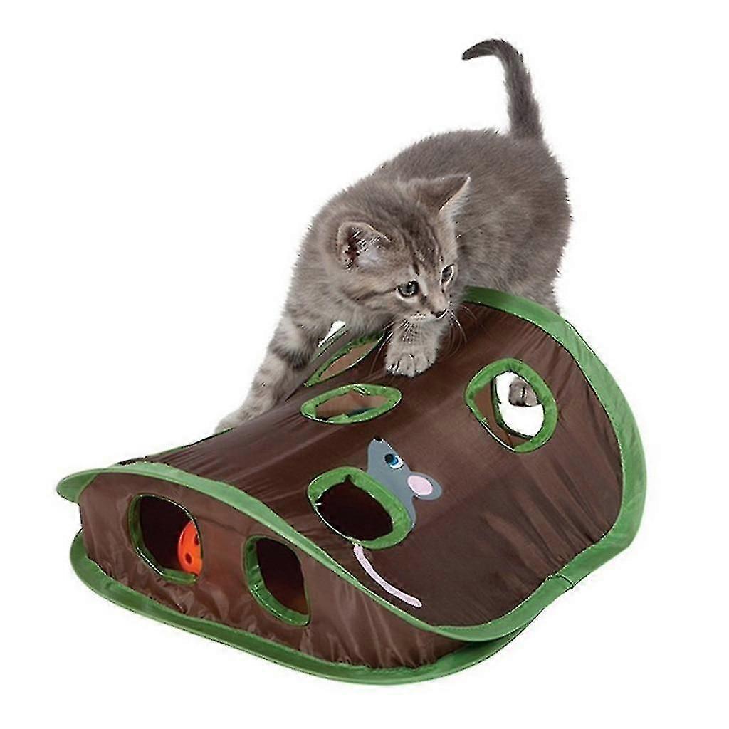 Cat Toys Pet Cat Mice Game Intelligence Toy Bell Tent With 9 Hole Cat Playing Tunnel Creative Cat Toys