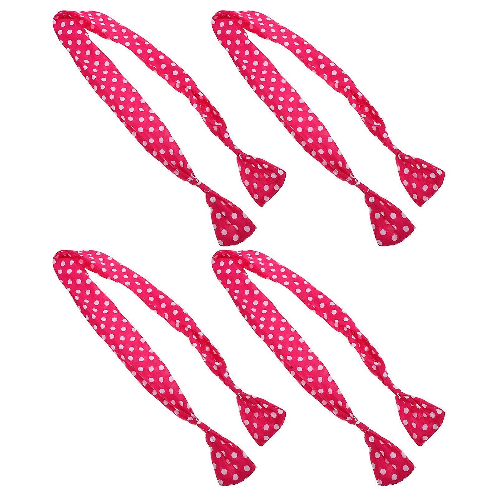 Bowknot Headbands Set of 4   Soft Reusable Hair Accessories with Dot Design for Costume Parties Festivals and Daily Wear
