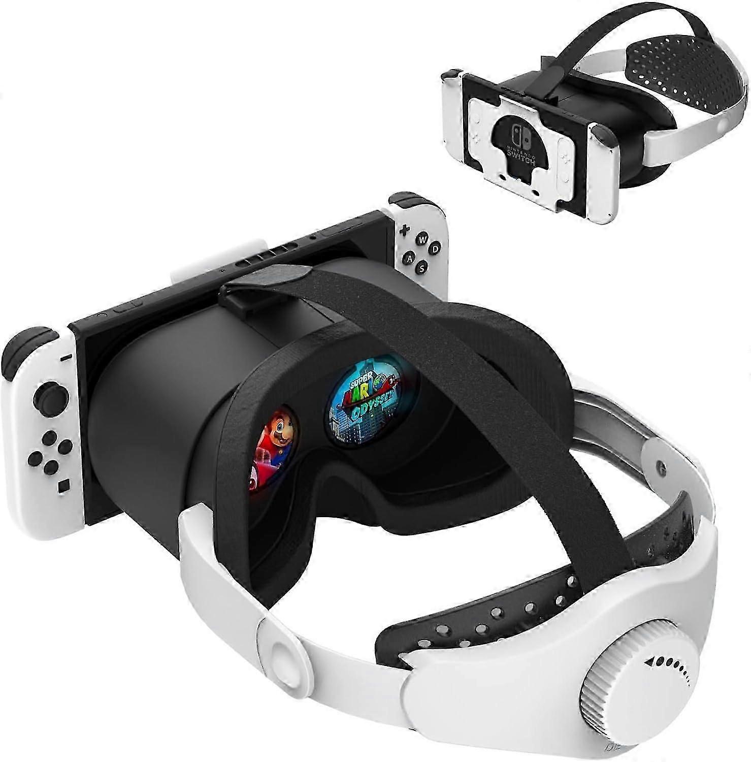 VR Headset with Elite Strap for Switch & OLED, VR Glasses with Adjustable HD Lenses & Lightweight Headset Strap for Switch Labo VR