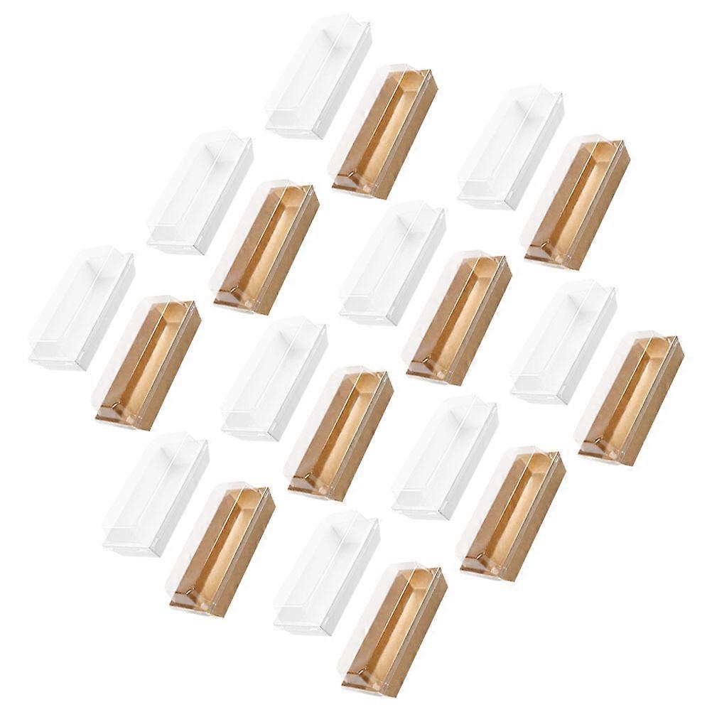 Brown Paper Bakery Boxes for Home Use Fashionable Snack Packaging with Lids 20pcs