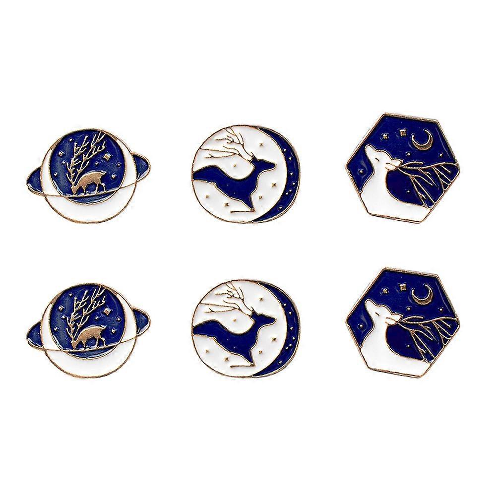 Clothing Accessories Moon Shape Brooch Bridal Brooches Bag Decorations Alloy Material 6Pcs