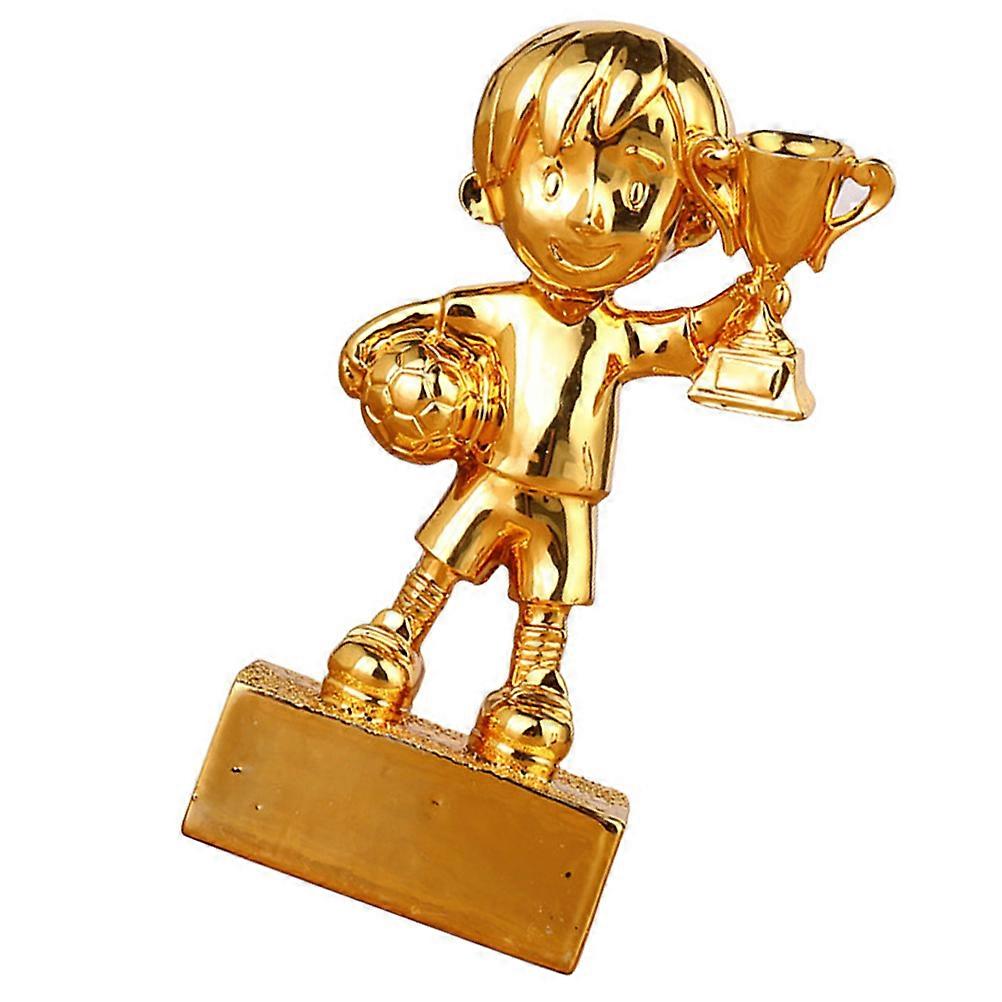Golden Award Trophy for Awarding Made of Synthetic Resin with Base and Proper Size for Gift Bags
