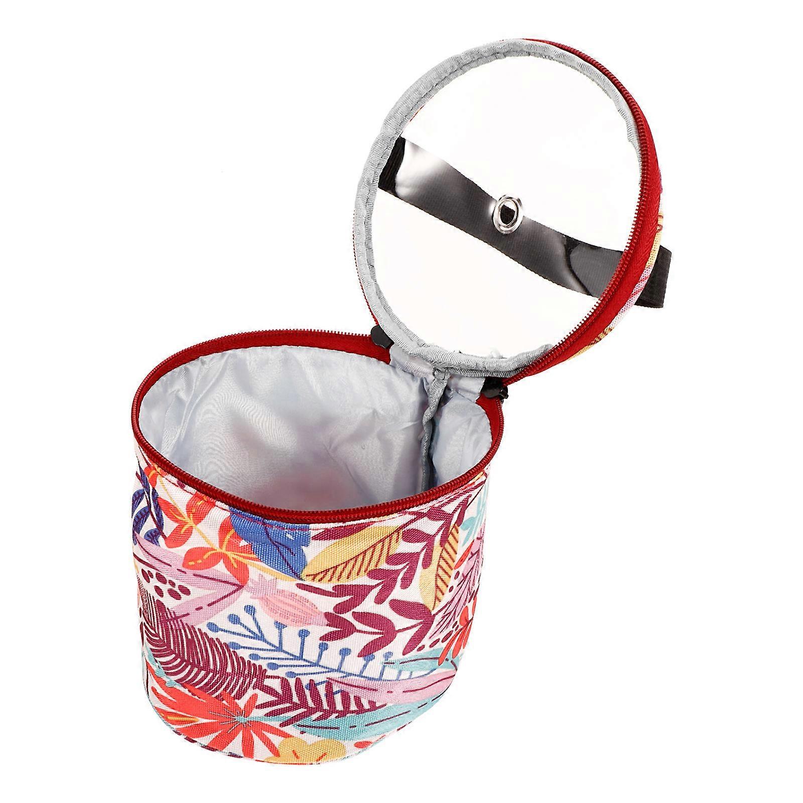 Sewing Bags Yarn Organizer Knitting Tool Storage Orange Small Round Bucket and Store 1Pcs
