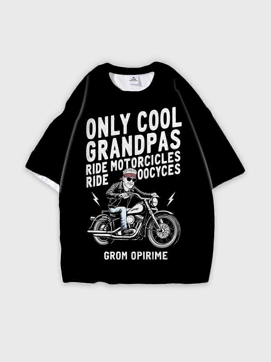 T-shirt round neck Pattern loose short sleeve E483