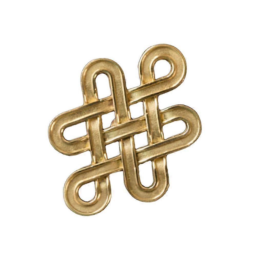 Furniture Handle Golden Chinese Knot Shape Decorative Hardware For Drawers Traditional Chinese Style 2.4×1.7×0.4in 1Set