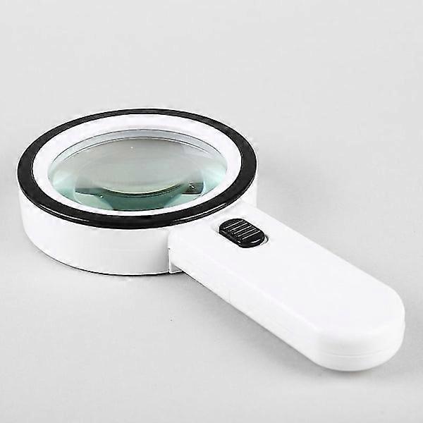 Magnifying Glass with Light 30x Handheld Large Magnifying Glass 12 LED Illuminated Lighted Magnifier for Macular Degeneration Seniors Reading Inspecti