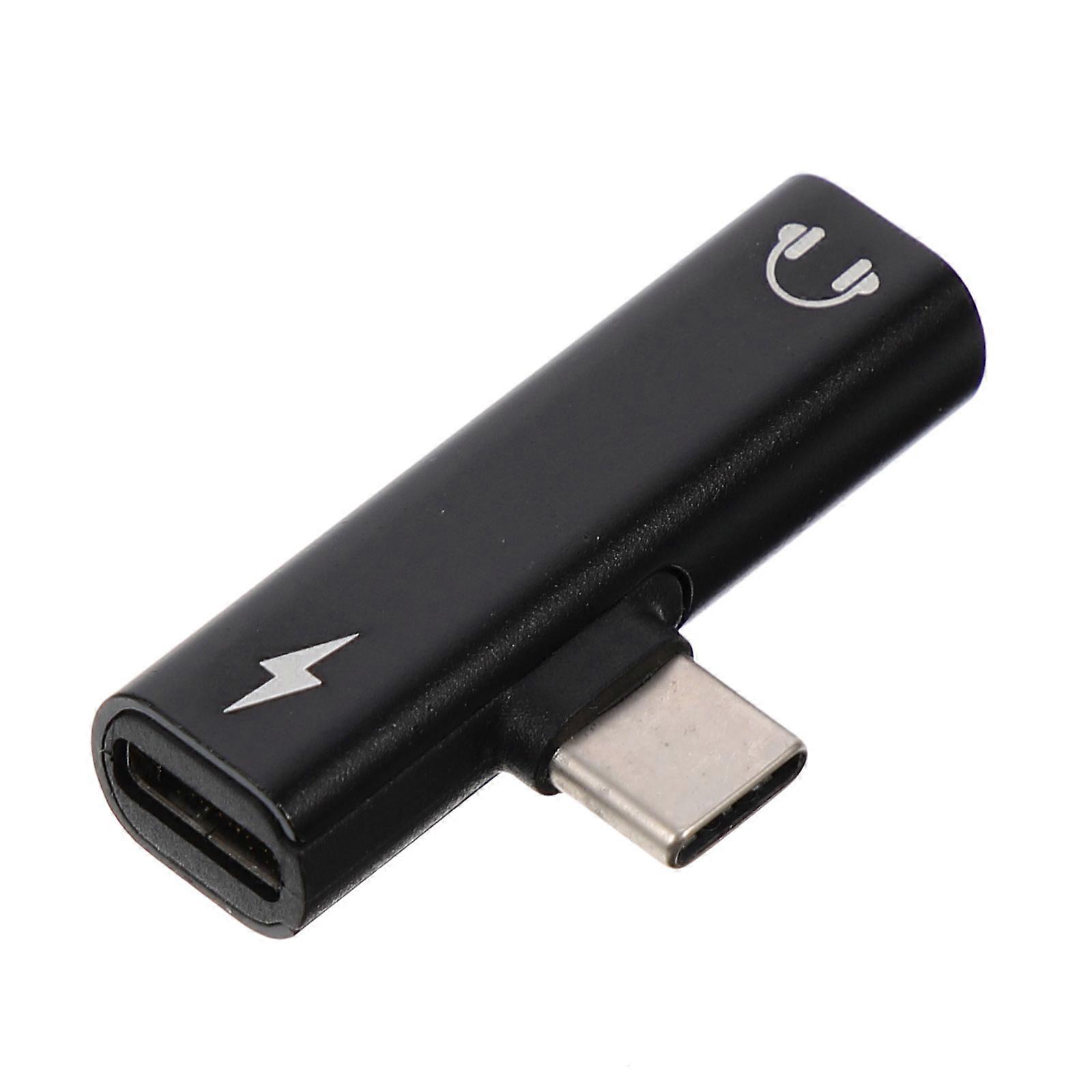 Headphone Adapters 2-In-1 Type C To 3.5mm Audio Adapter Fast Charging Aluminum Alloy Type- 1Set