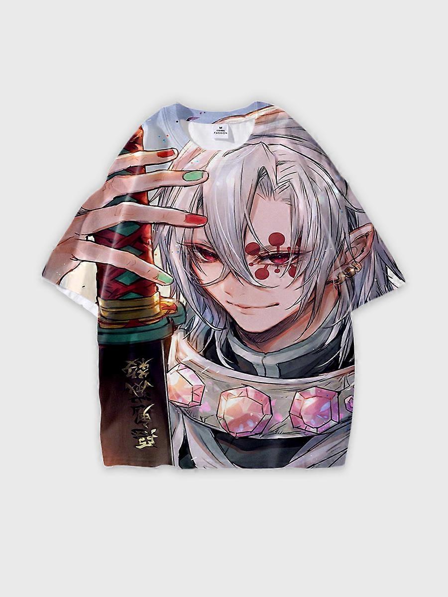 T-shirt round neck Character Pattern loose short sleeve P338