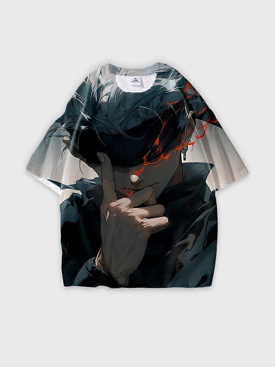 T-shirt round neck Character Pattern loose short sleeve P735