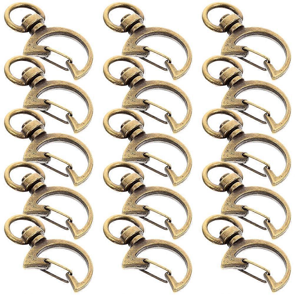 DIY Key Chains Accessories Moon Shape Vintage Style Keychain Clip Zinc Alloy Keyring Clip For Daily Use Craft Projects 15Pcs