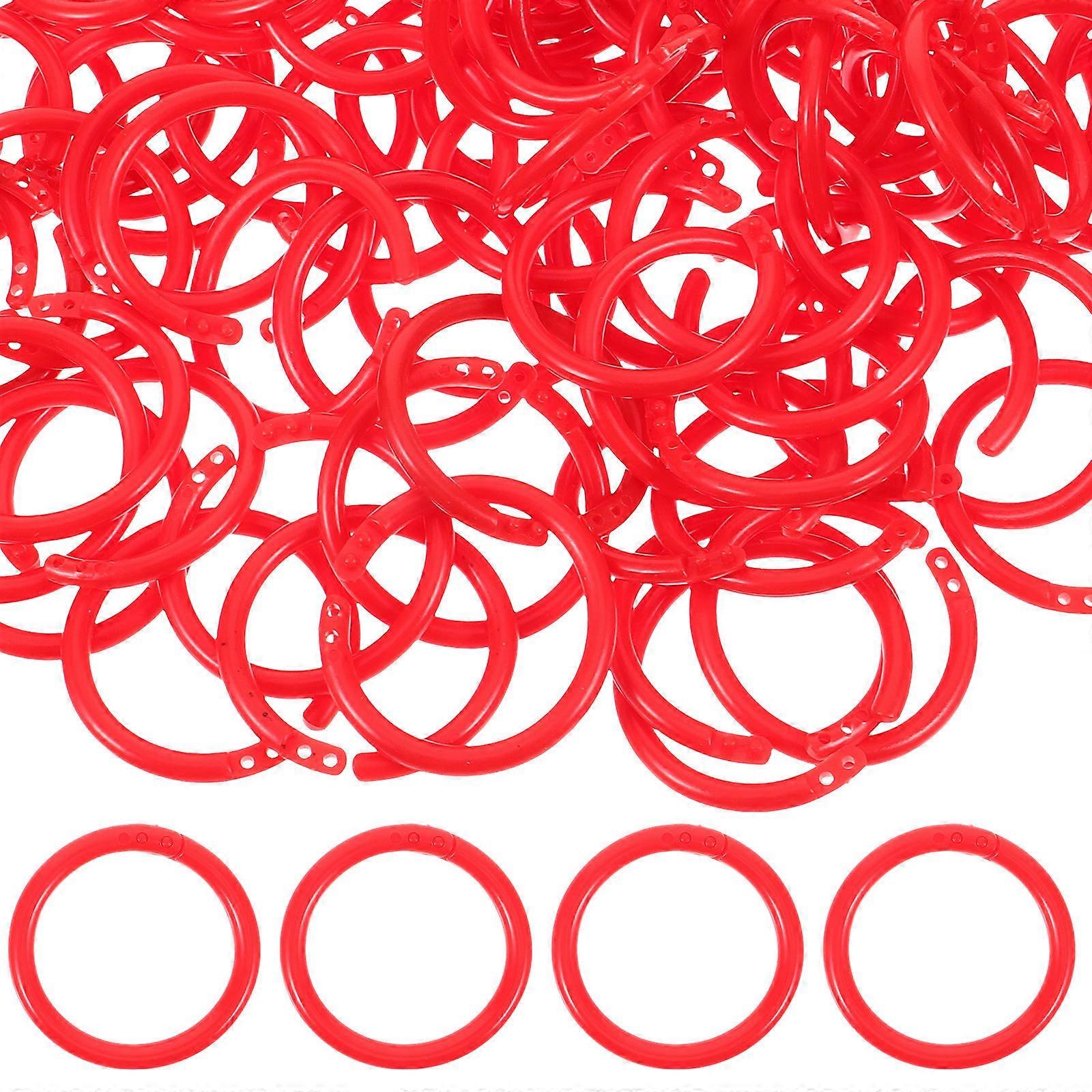 Diy Binder Rings Book Binding Scrapbook Supplies Daily Use Red 3.20X3.20X0.50CM 100Pcs