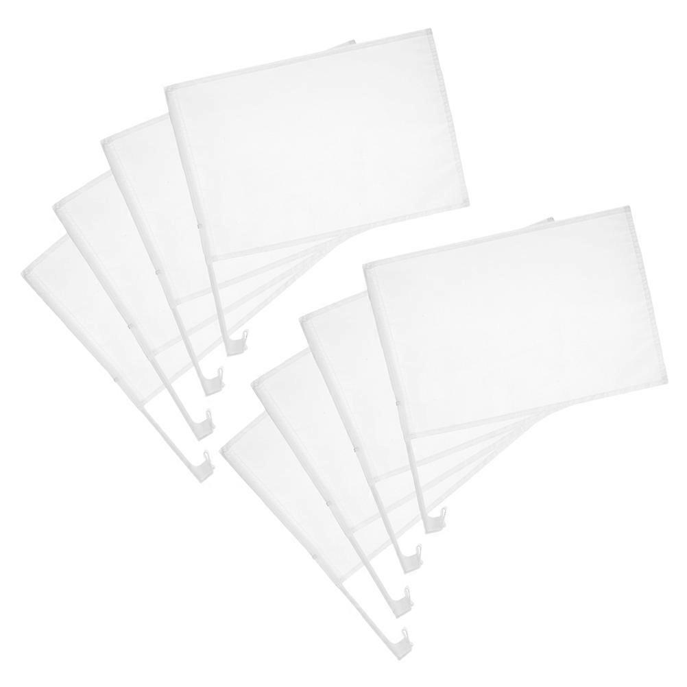 8pcs White Weather Resistant Car Window Flags for Outdoor Parades, Festivals, and Racing Events – Blank Design for Custom Team Spirit Boosting