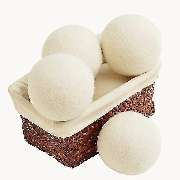 6 natural wool dryer balls, reduce wrinkles, save energy, eco-friendly.
