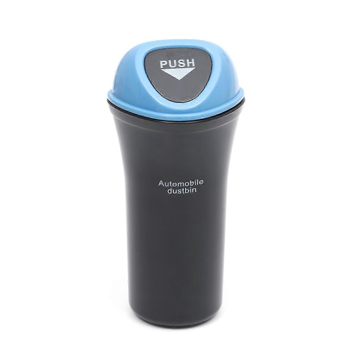 Blue Portable Car Trash Can with Leakproof Cover for Car Use Space Saving Bucket 4.5 Inches