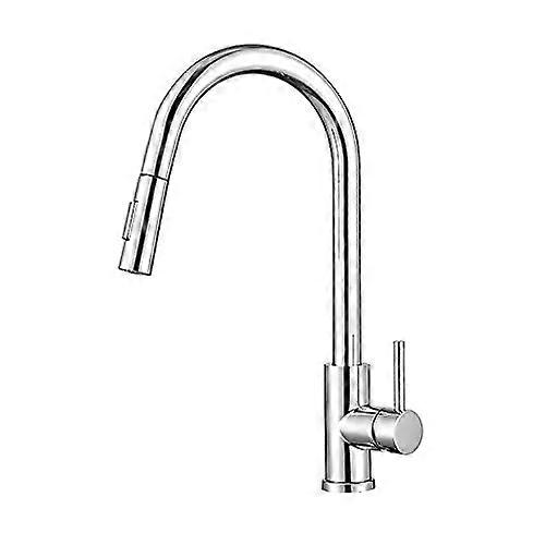 Brushed Gold PullOut Kitchen Faucet, Black PullDown Mixer Tap, Stainless Steel 304