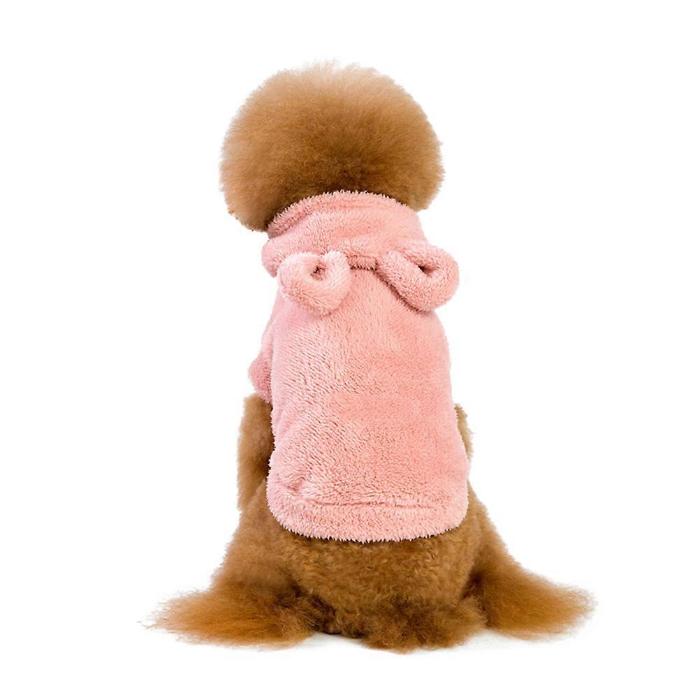 Dog Clothes Pink with Bear Ears Charm and Secure Buckle Closure for Pets