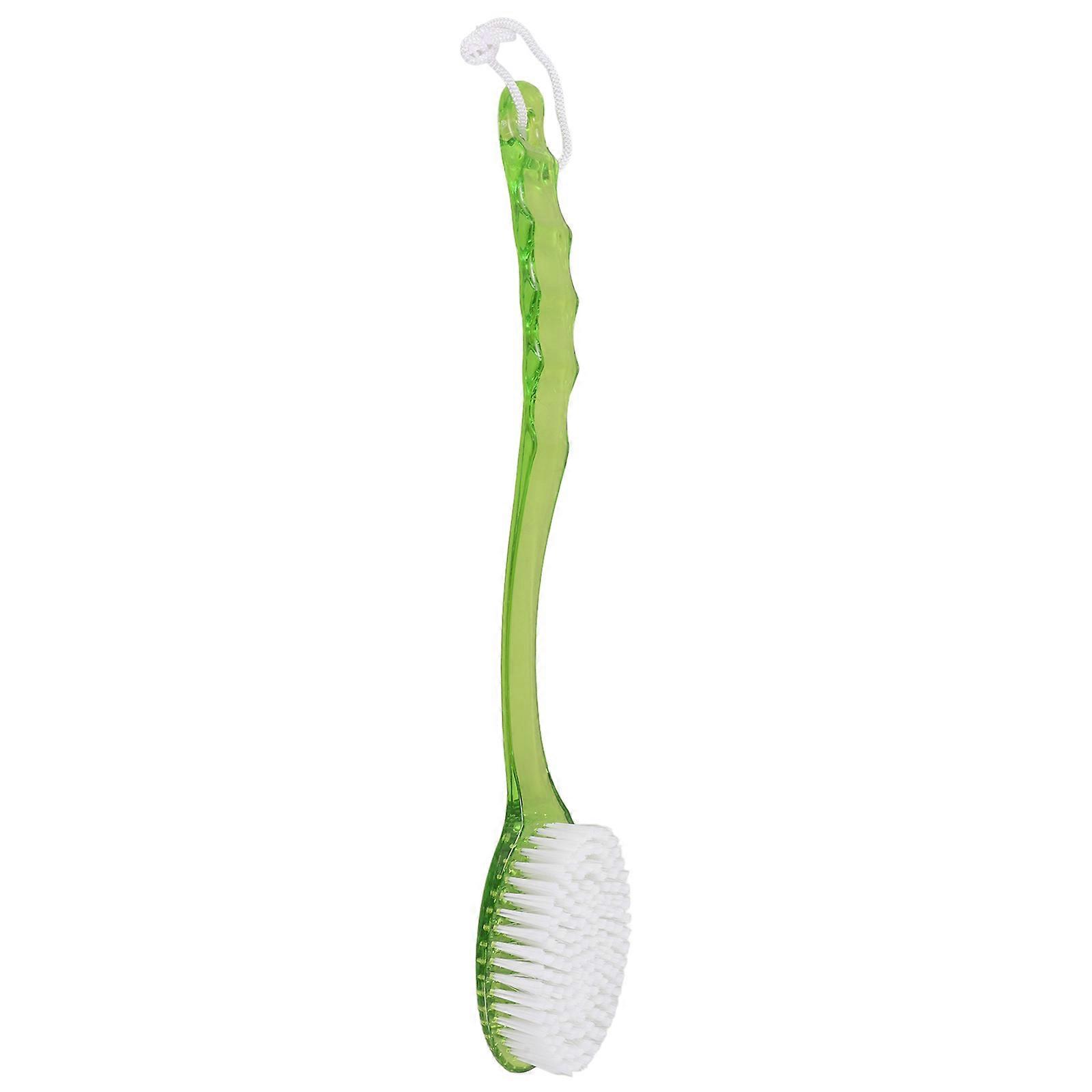 Green Bath Brush with Long Handle for Home Use Made of and Nylon for Exfoliating and Massaging 1