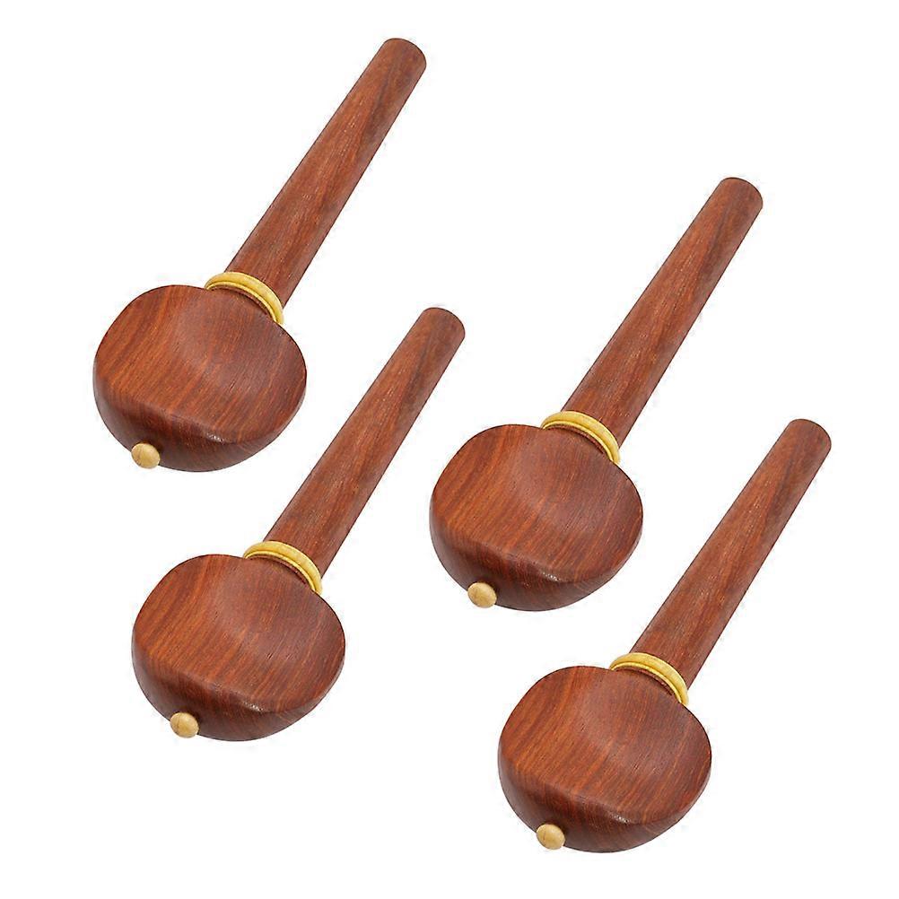 Tuning Pegs For Cello 4Pcs Wooden String Instrument Accessories Designed For Musicians Durable And Practical In Brown Color