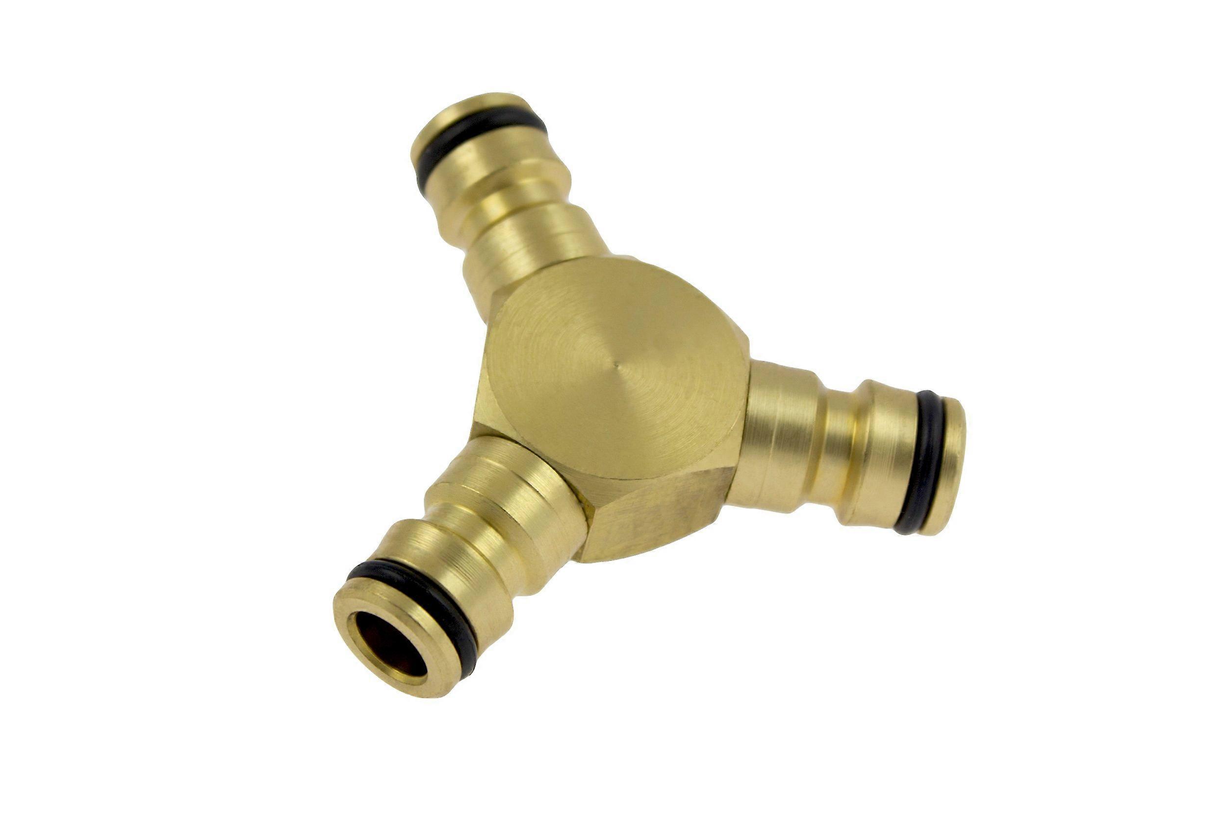 Three Way Brass Distributor Valve - 1/2 Inch Size, Durable Construction, Heavy Duty, Compatible with PVC and Copper Pipes