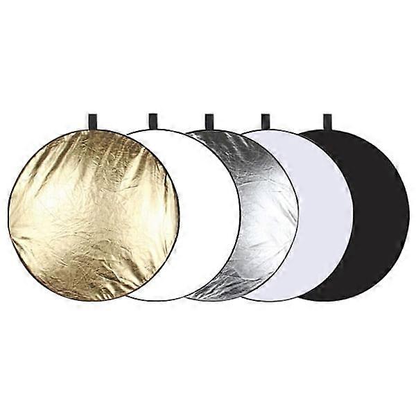 Fotoreflektor 110 cm oder / Silber / Weiß / Schwarz / Licht 5 in 1 faltbarer tragbarer Fotoreflektor