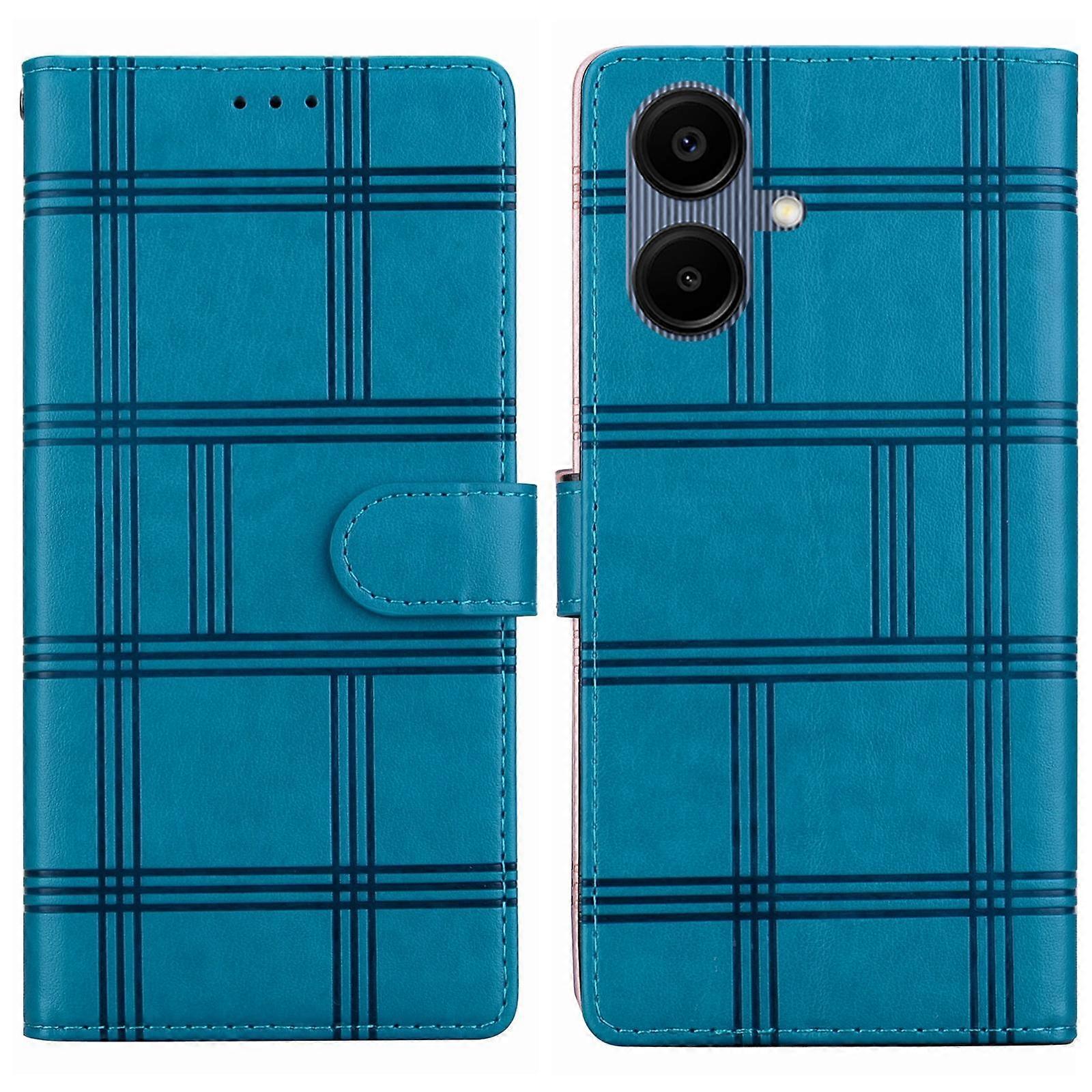 Embossed Checkered Leather Phone Case