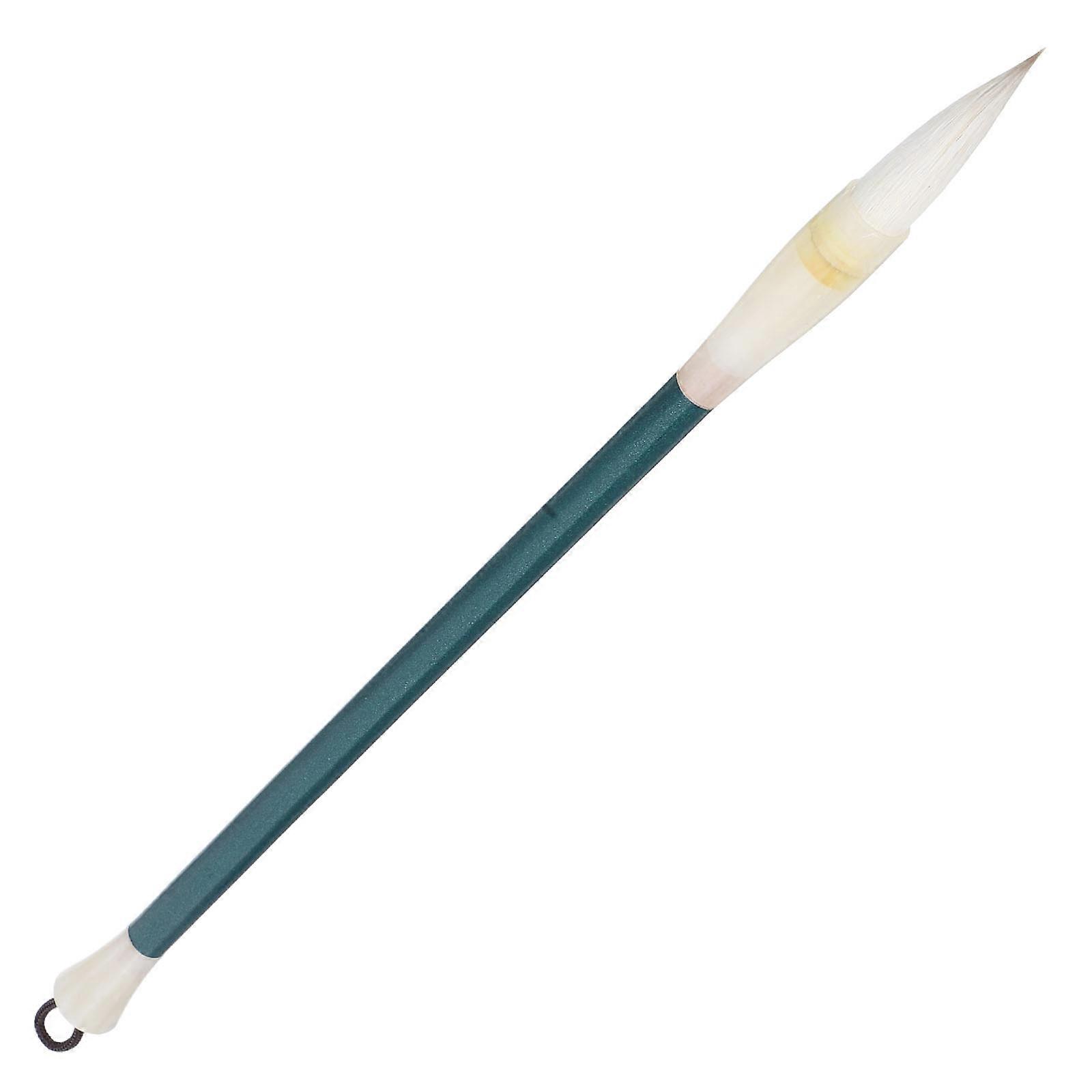 Chinese Calligraphy Brush Professional Writing Tool with Wool Nylon Material Green Color for Smooth Strokes 0.5oz Ink Absorption