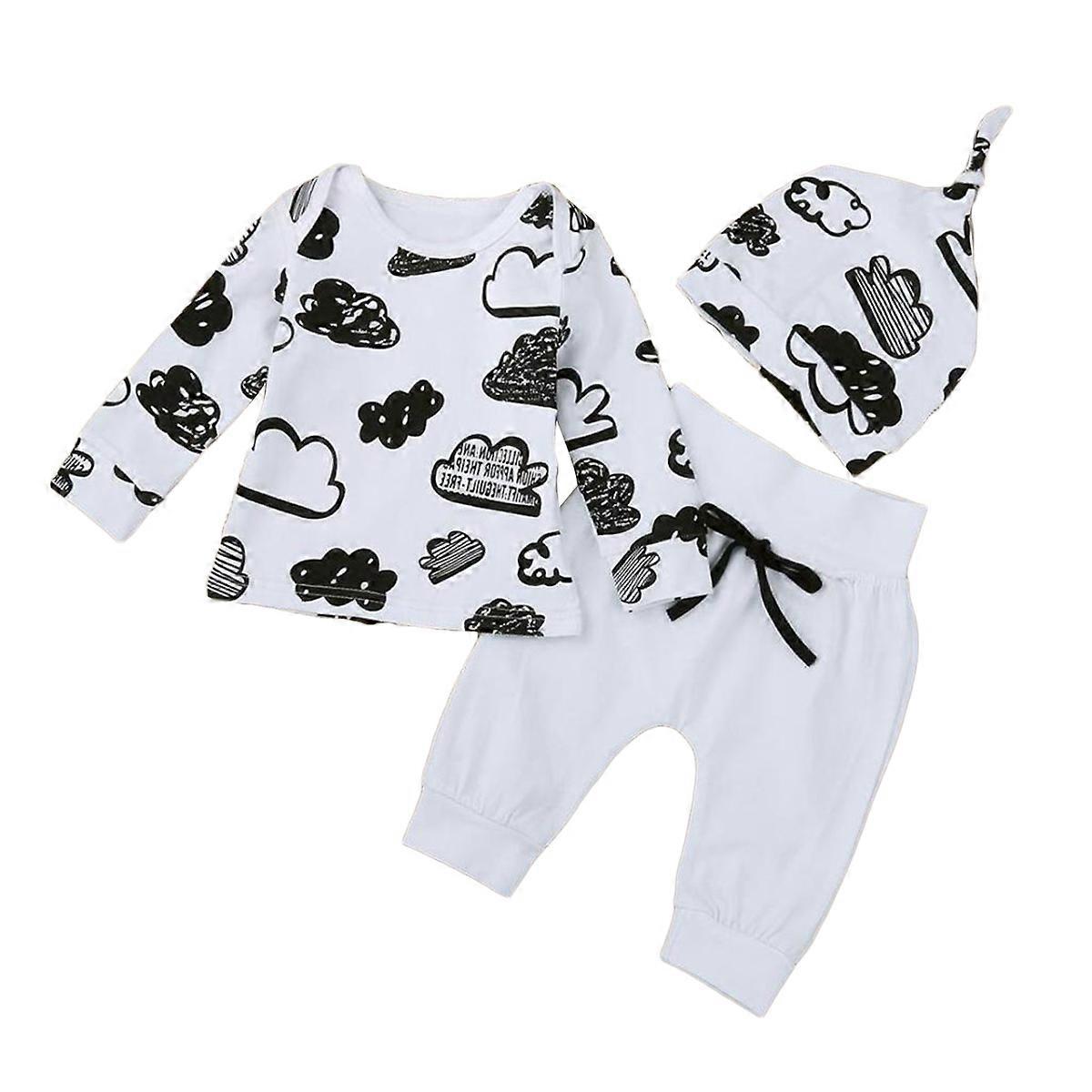 Adorable Infant Three Piece Suit with Matching Tie Pants and Hat in Soft White Fabric Perfect for