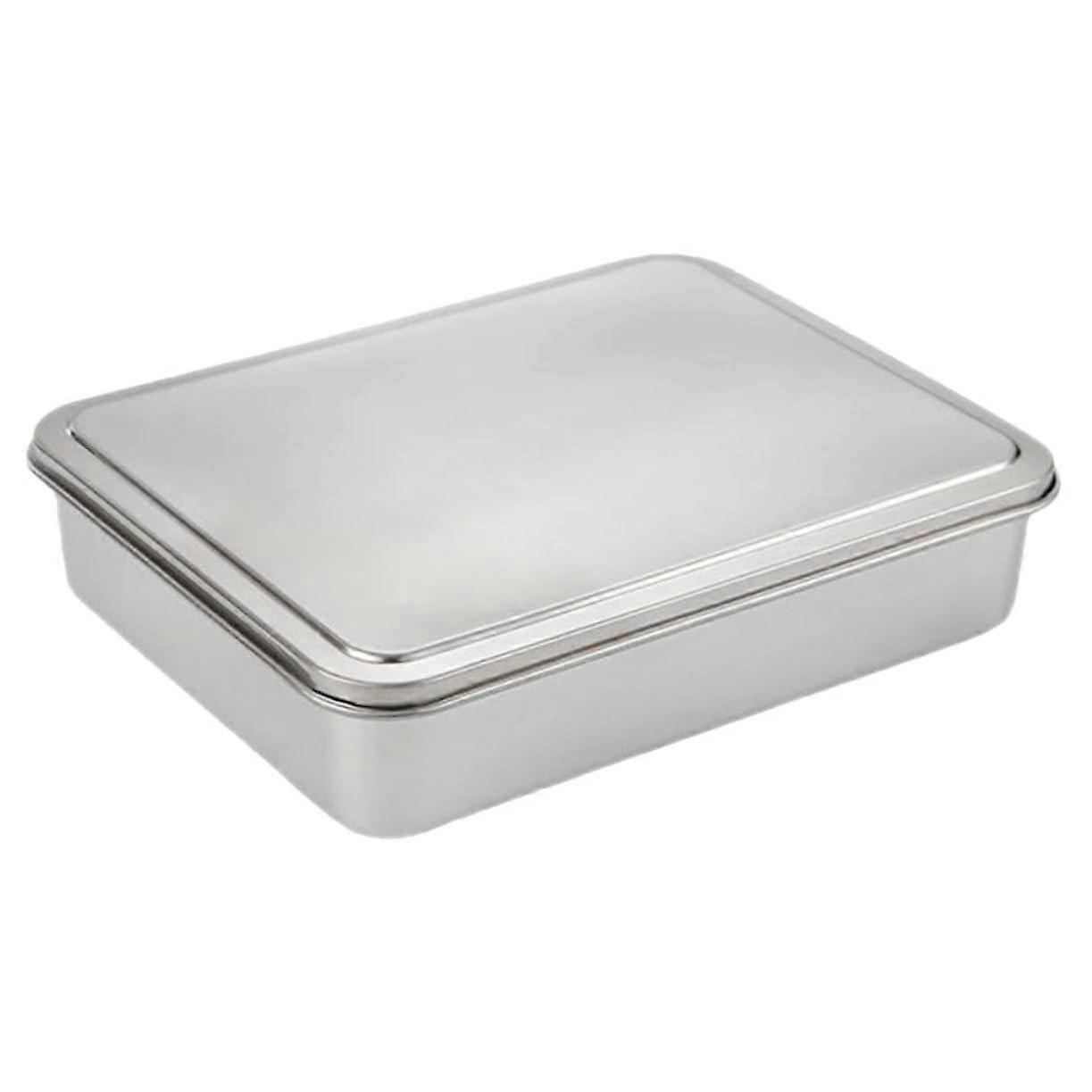 1 Set Cake Tins with Lid, NonStick Tiramisu Baking Moulds, Square Cake Pan, DIY Small Cake Box, Stainless Steel Silver Baking Mold