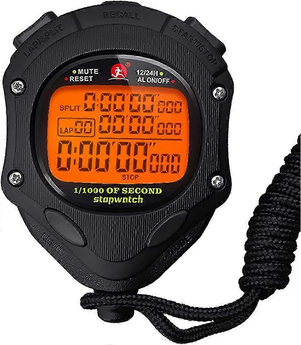 Digital stopwatch with backlit stopwatch showing alarm clock perfect for coaching sports swimming running marathon races backlit