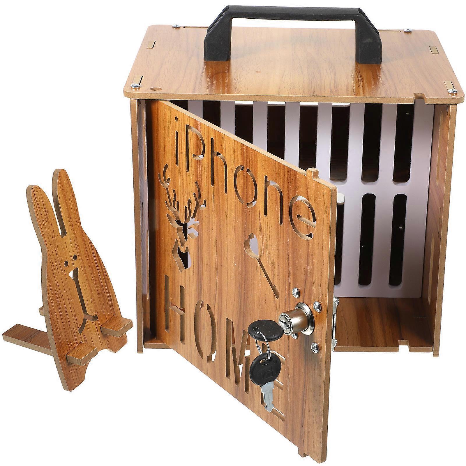 Safety Phone Organizer Box For Factory Staff And Restaurant Workers 27X22cm Rectangular Shape With Handle 1Set