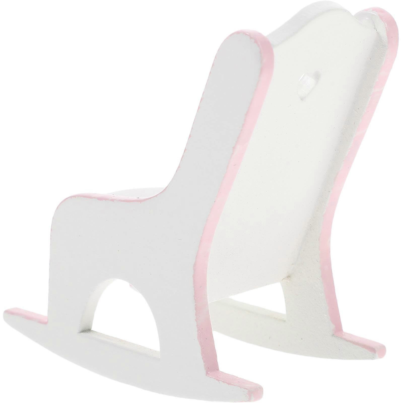 Pink Miniature Rockingchair for Furnishing Made of Synthetic Material 4.5 Inch