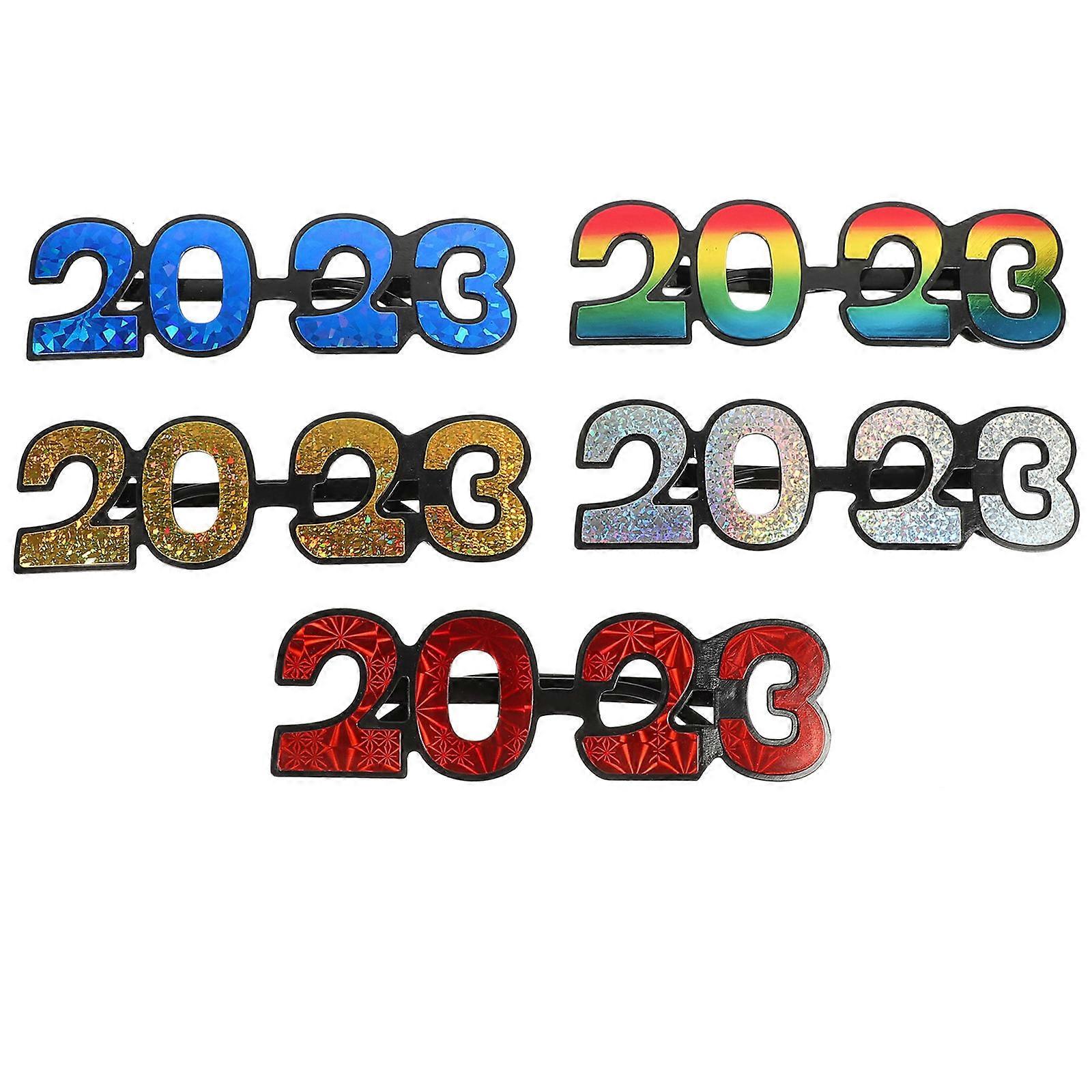 New Year Glasses for Kids Playing Made of PC Material Assorted Color 5 Pairs