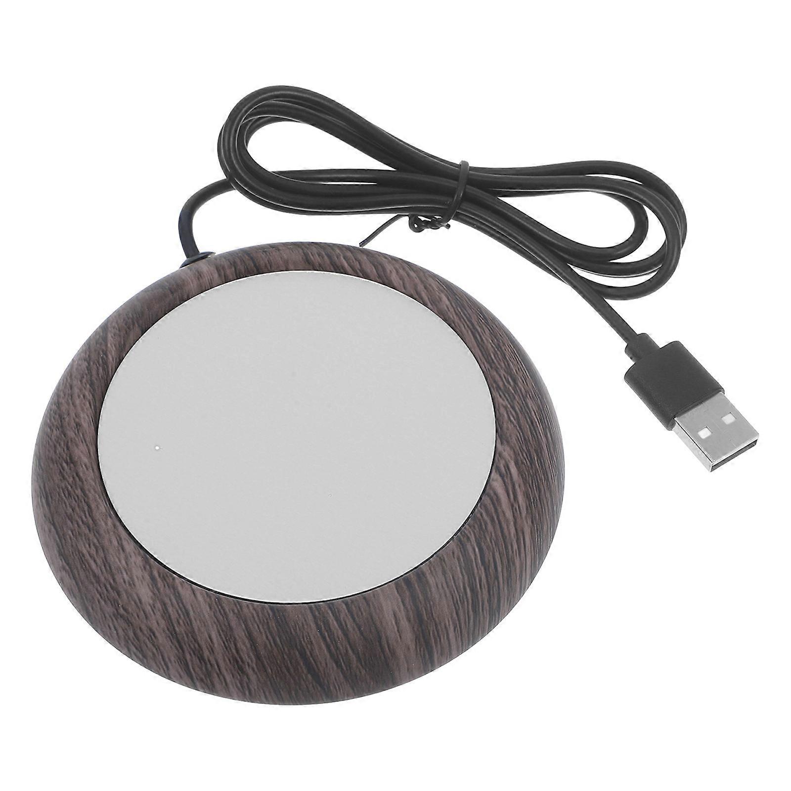 USB Mug Warmer for Desk with Aluminium Material and Brown Color Perfect for Home Use Keeps Drinks Warm