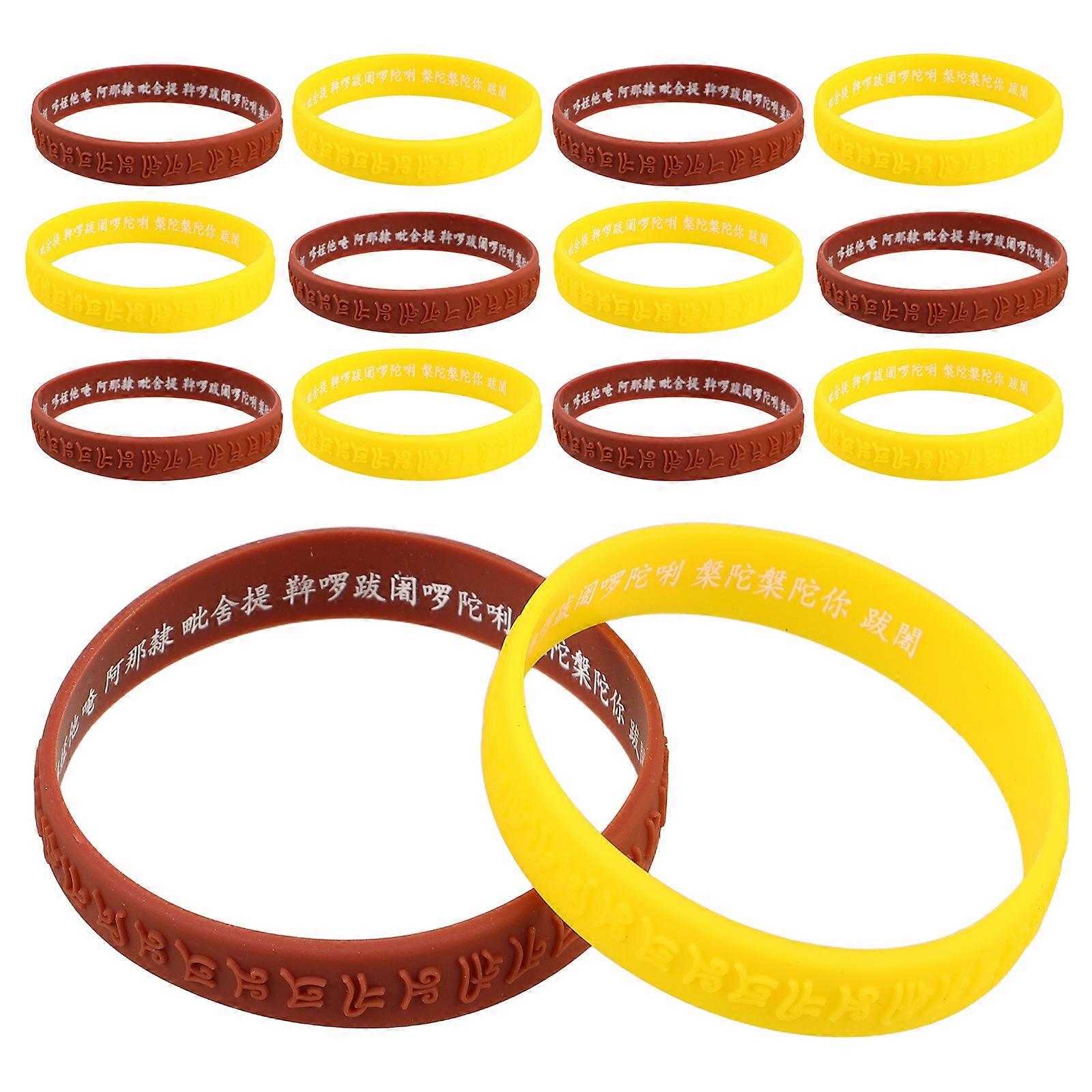 16pcs Motivational Silicone Wristbands with Unique Sanskrit Design, Soft Flexible Bracelets for Party Favors, Cultural Enthusiasts, Lightweight
