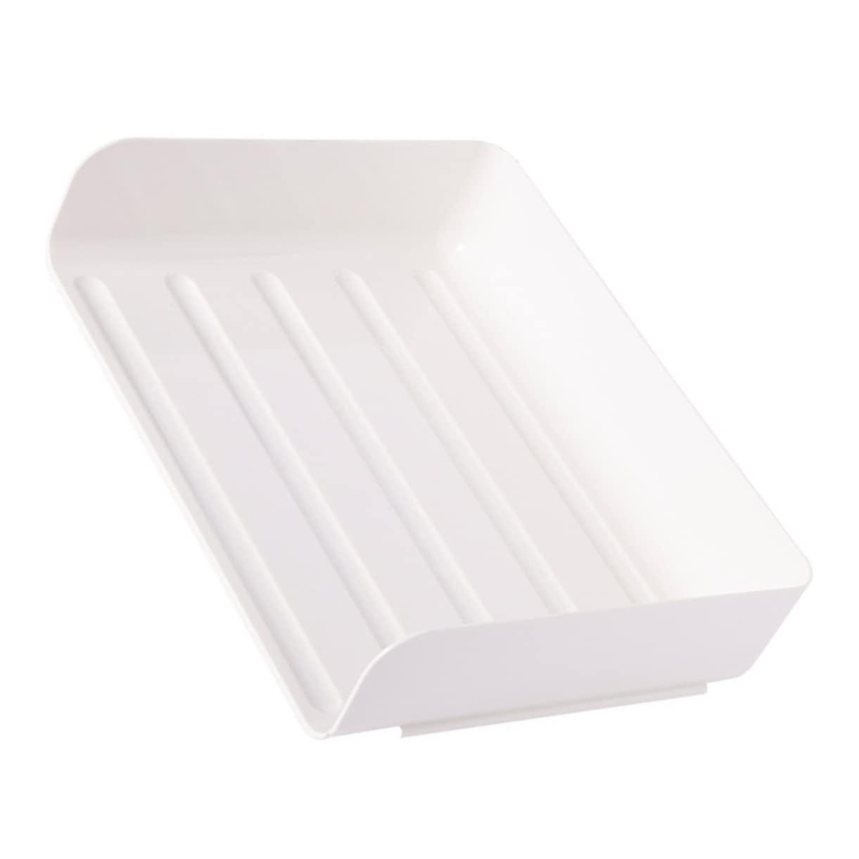 Stackable plastic desk organizer, multifunctional document tray with elegant design for neat office organization of letters and stationery.