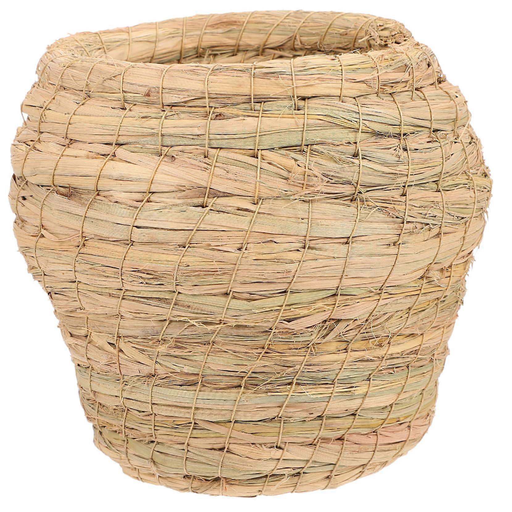 1 Set Natural Straw Bird Nest Decoration Hanging for Garden and Home for Small Birds to Attach and Sleeping Place Durable