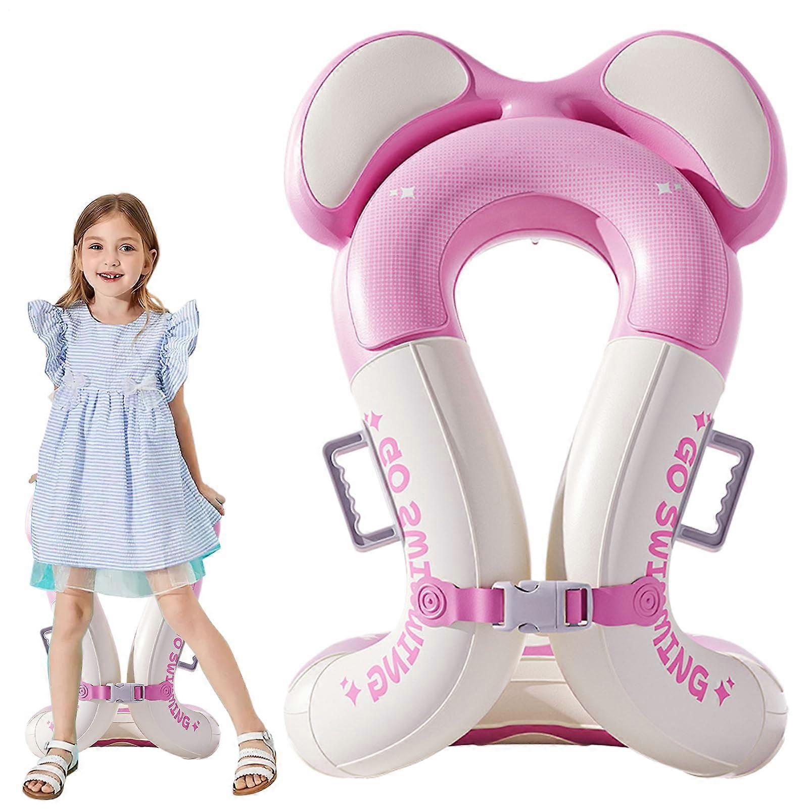 Swimming Trainer for Children, Pink Armbands for Ages 3-15, Adjustable Closure, Toddler Swimsuit, Comfortable Swim Safety Gear