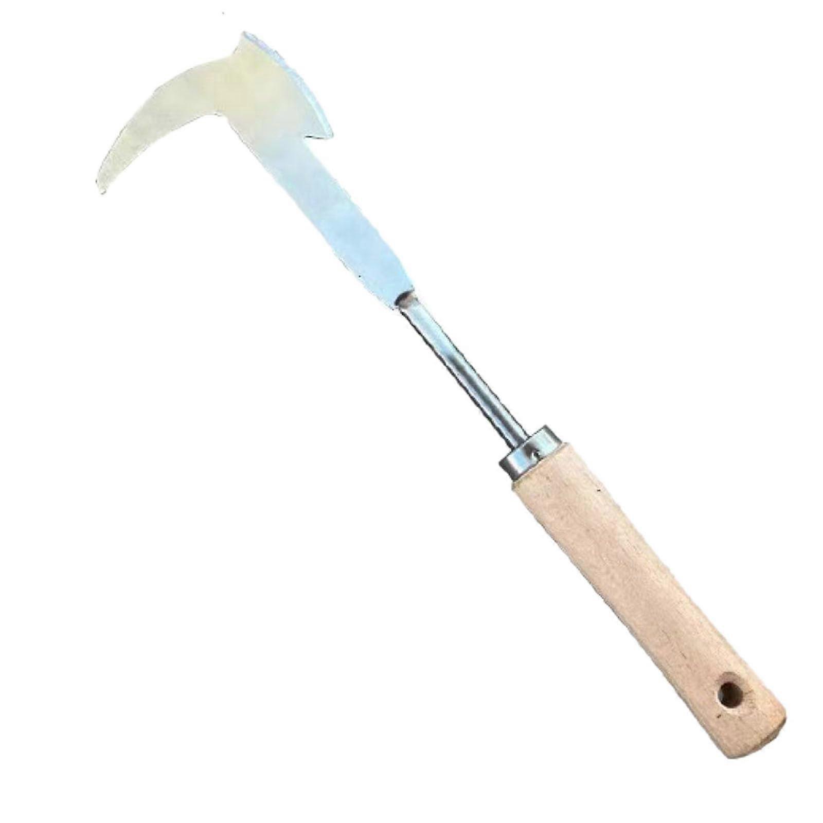 Weed Cutter Long Handle L Shape Stainless Steel Weeder Tool for Removing Moss and Weeds in Gardens 1 Piece