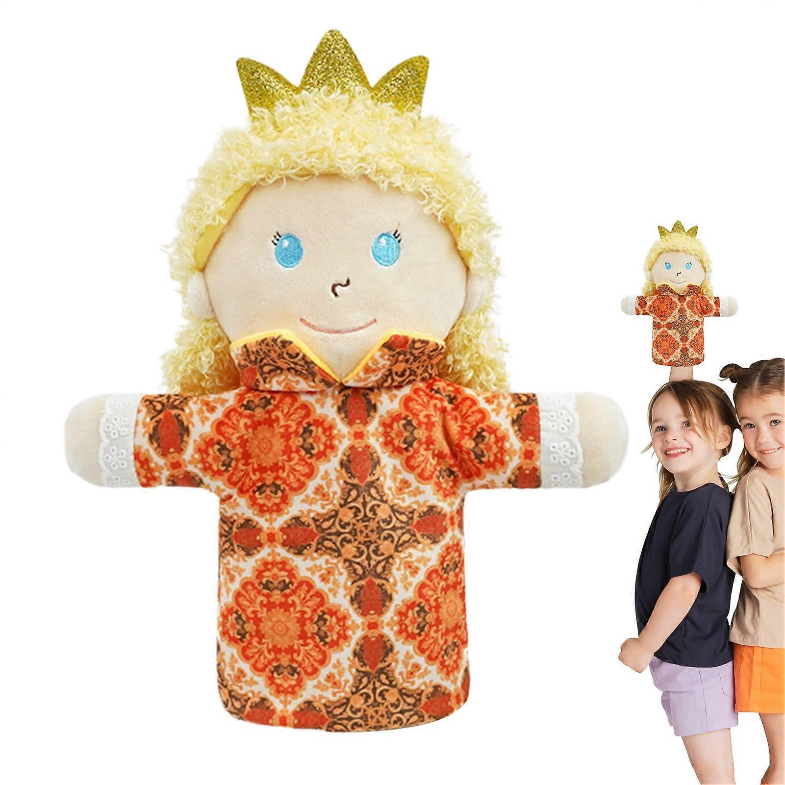 Hand Puppets For Kids - Fairy Tale Storytelling Puppet Set Soft Plush 8-Inch Queen Character For Preschool Role Play