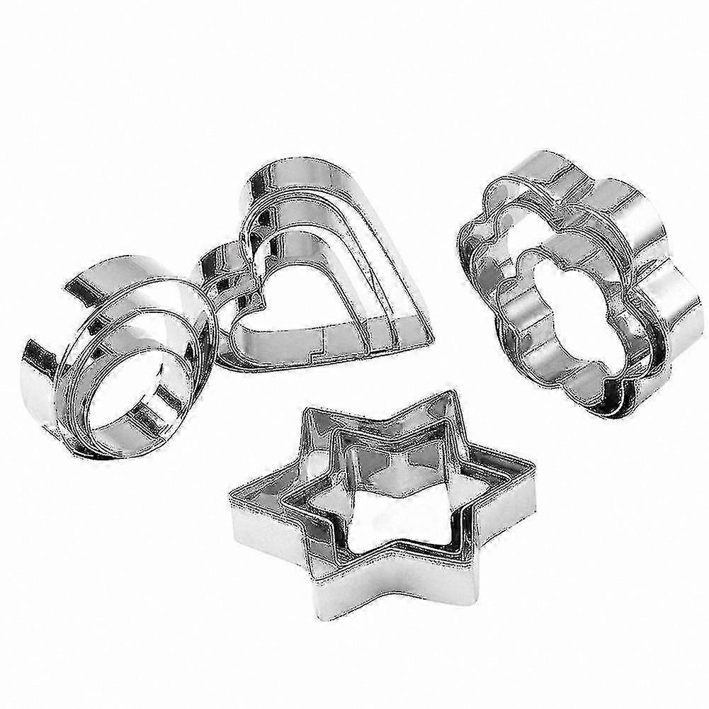 Set of 12 Stainless Steel Baking Cutters, Various Shapes and Sizes for DIY Pastry, Fondant, and Cookie Creation