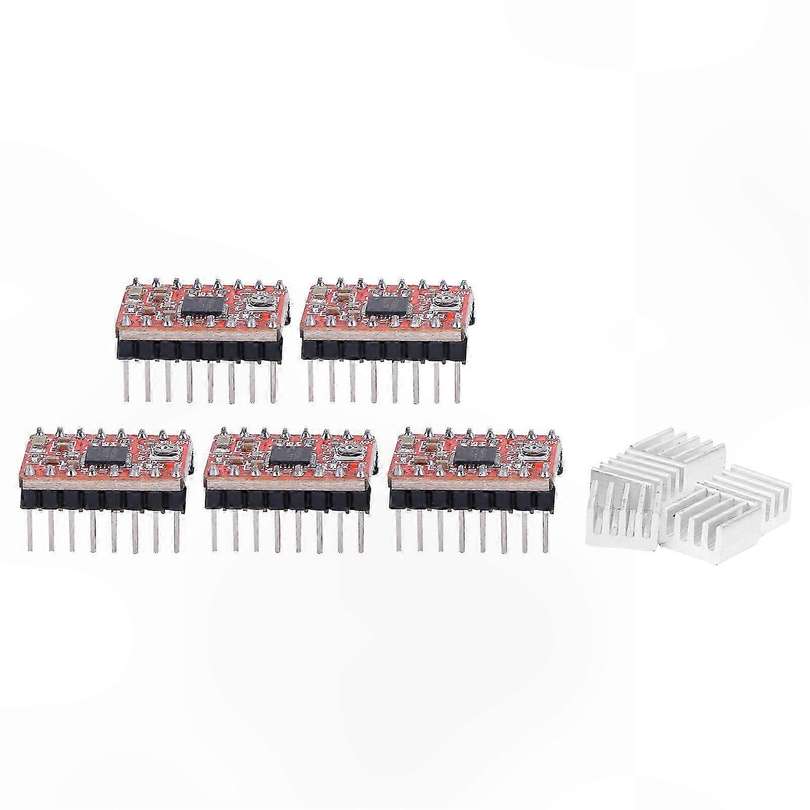 5-Pack Stepper Motor Driver Modules for 3D Printers with Ramps 1.4 Compatibility