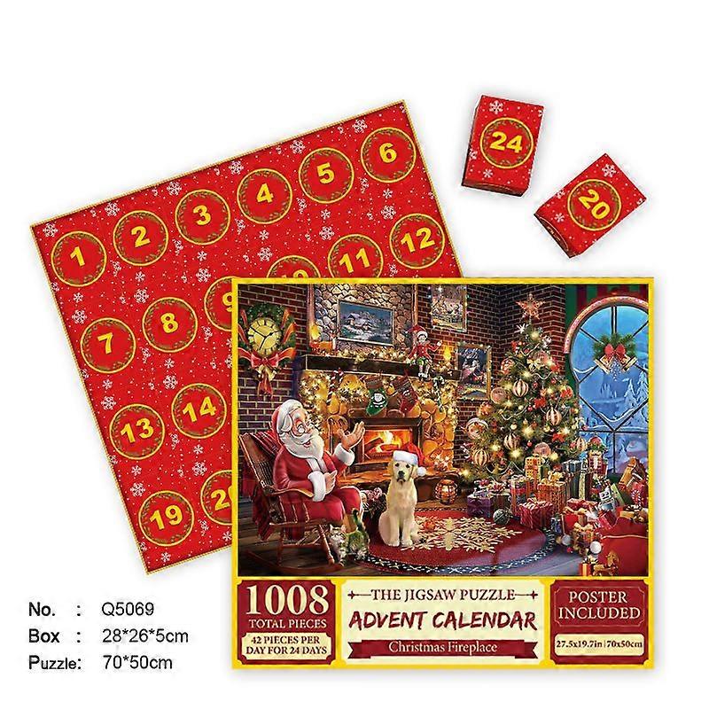 24 Boxes Puzzle 1000 Pieces Christmas Puzzles Jigsaw Countdown Calendar to Christmas