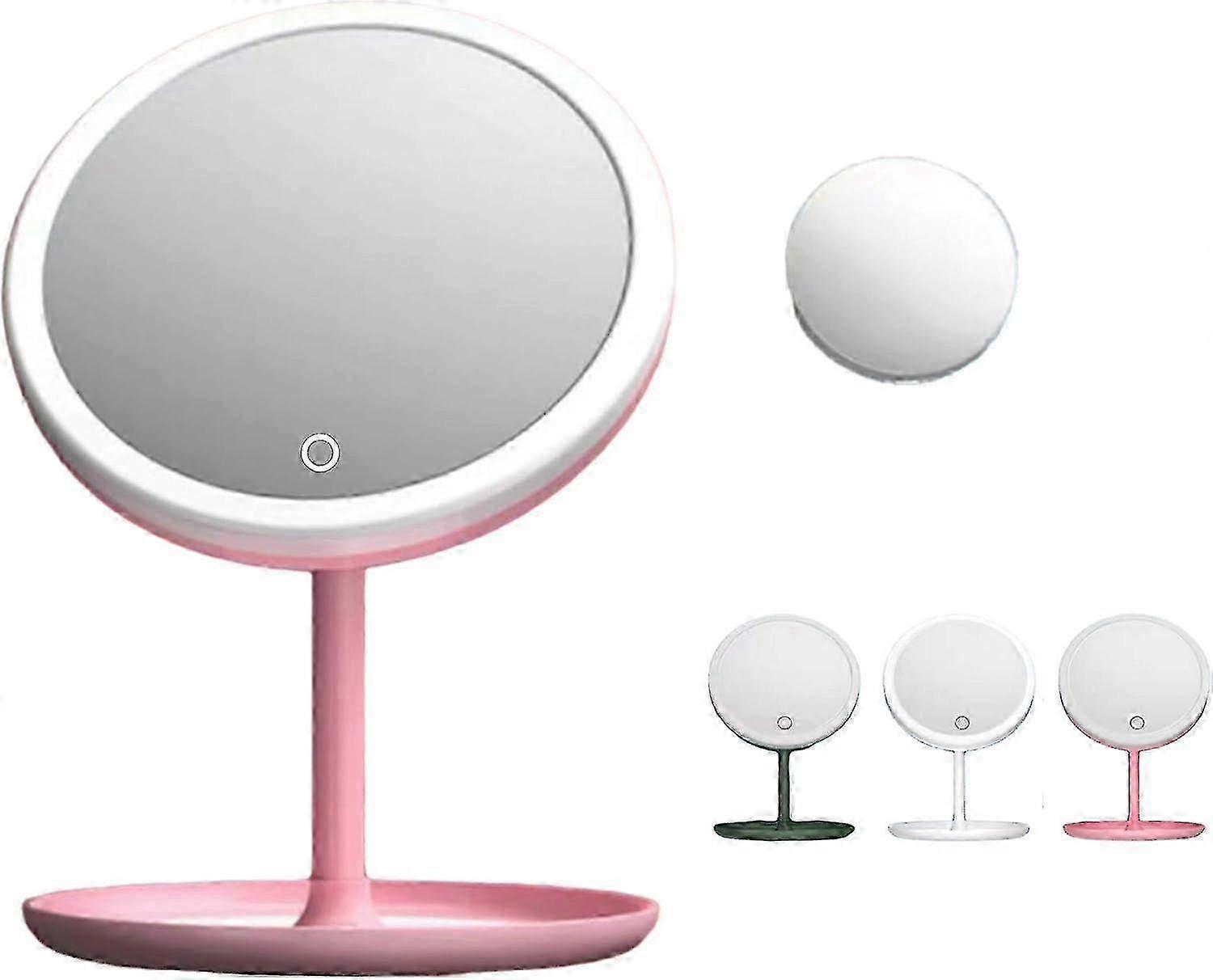 LED Vanity Mirror with 3 Adjustable Color Lights, 1X & 5X Magnification for Makeup Application