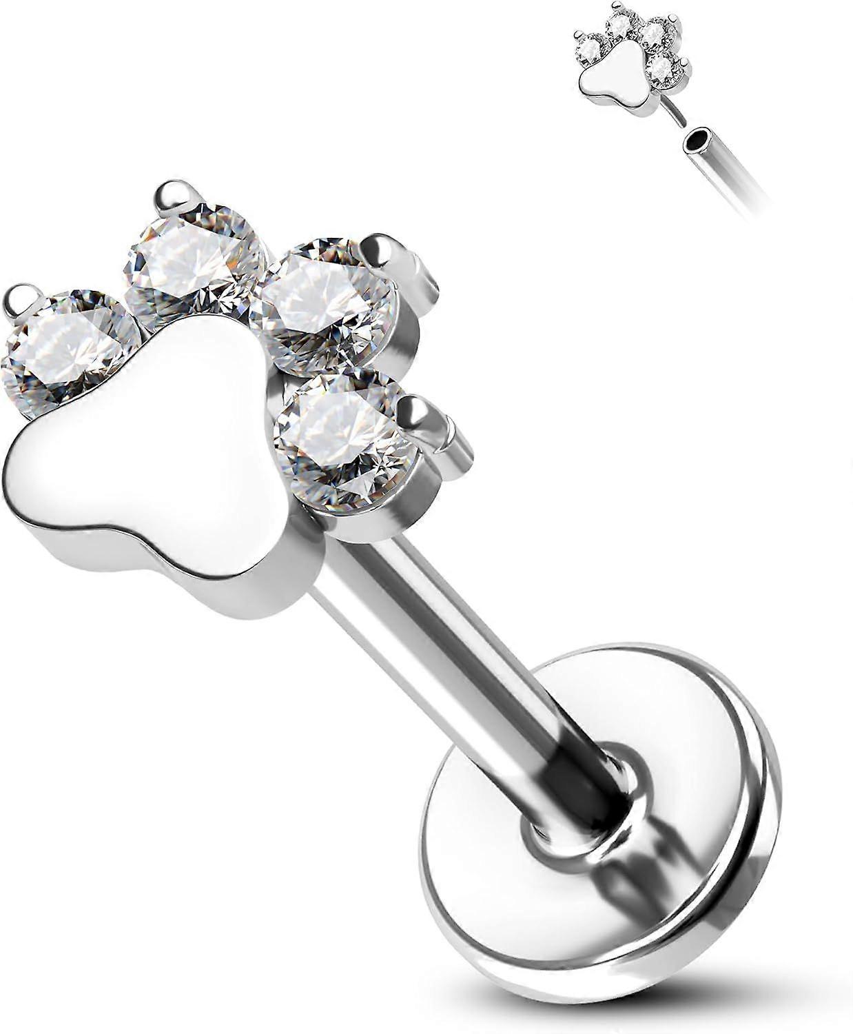 G23チタンフラットバックイヤリング16gスレッドレスヘリックス巻き貝ピアスジュエリー8mm